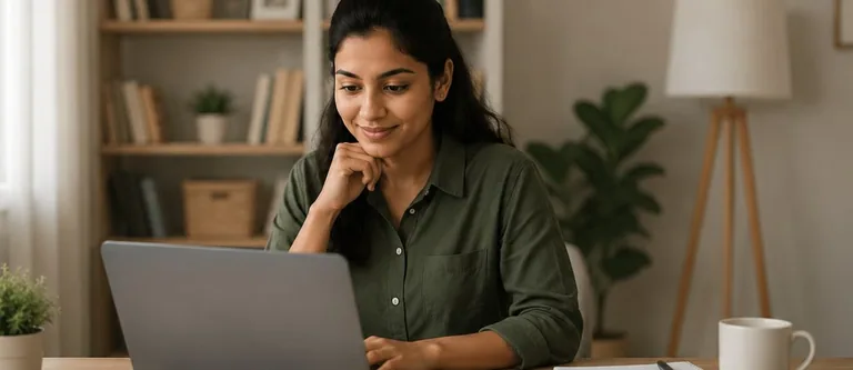 A learner browsing teachers on a laptop